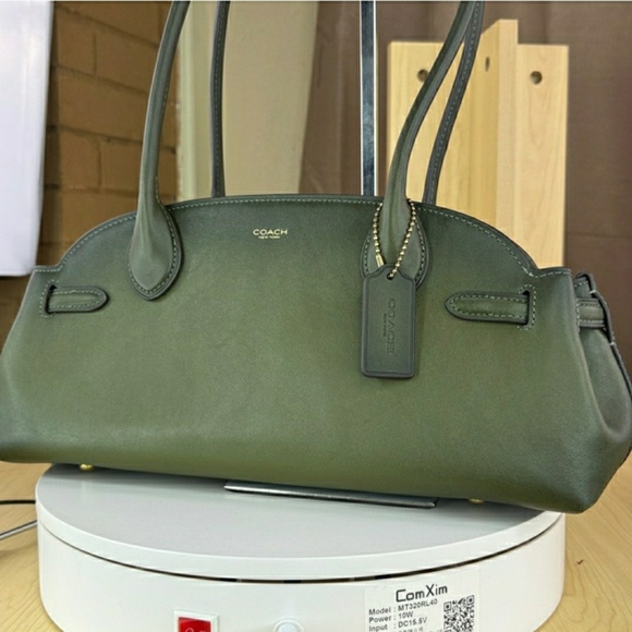 Coach Olive Green Leather Empire Carry All Shoulder Bag (NWOT) - Picture 4 of 16